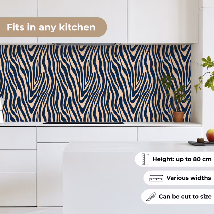 Kitchen splashback - Zebra - Pattern - Blue - Beige — 7