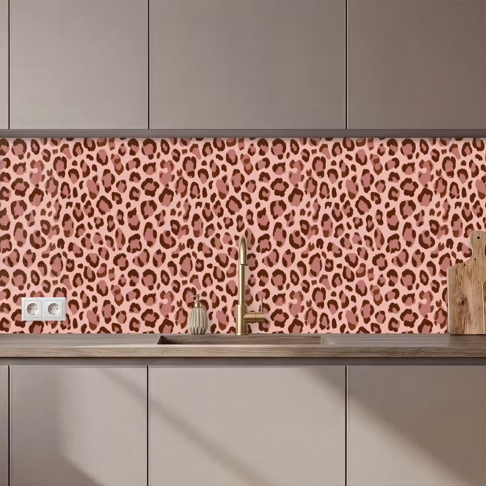 Kitchen splashback - Leopard - Pattern - Pink — 1
