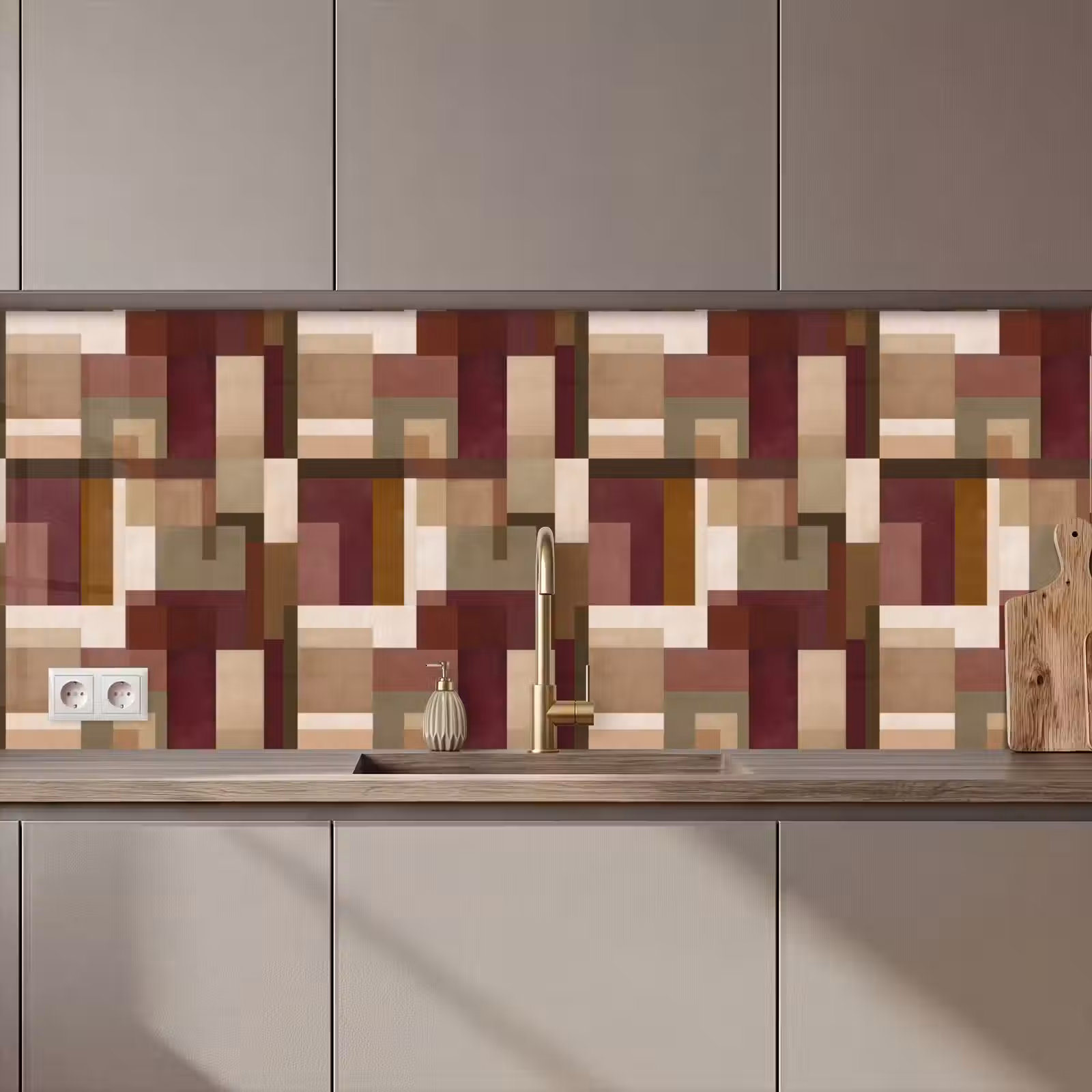 Kitchen splashback - Modern - Geometry - Colorful — 1