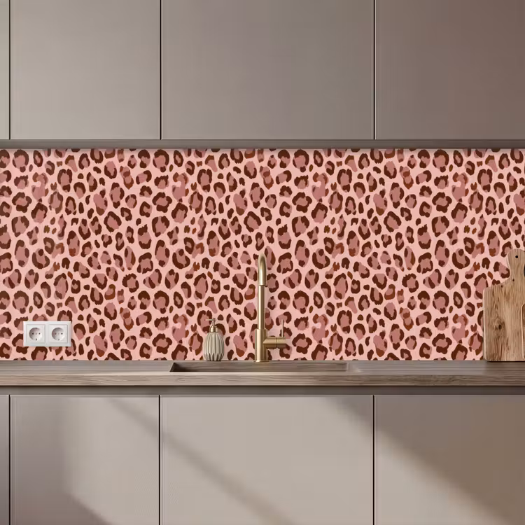 Kitchen splashback - Leopard - Pattern - Pink — 1