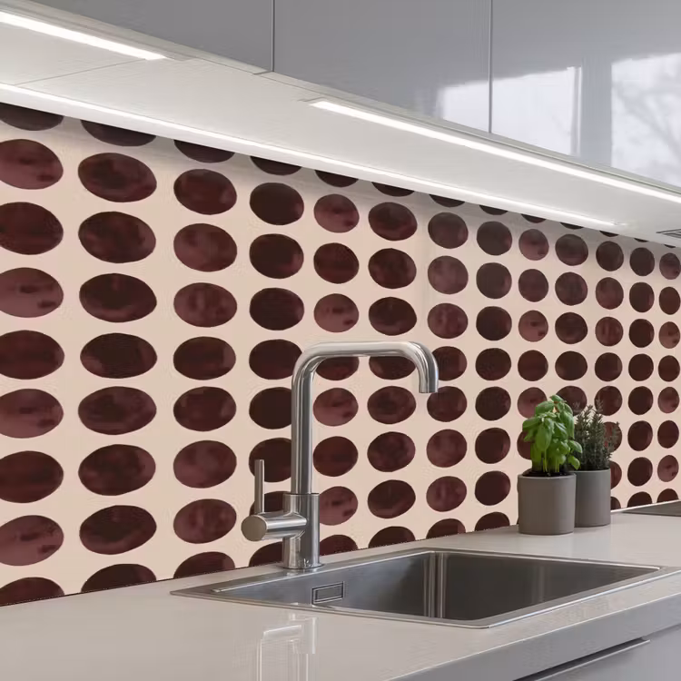 Kitchen splashback - Polka dots - Pattern - Brown — 2