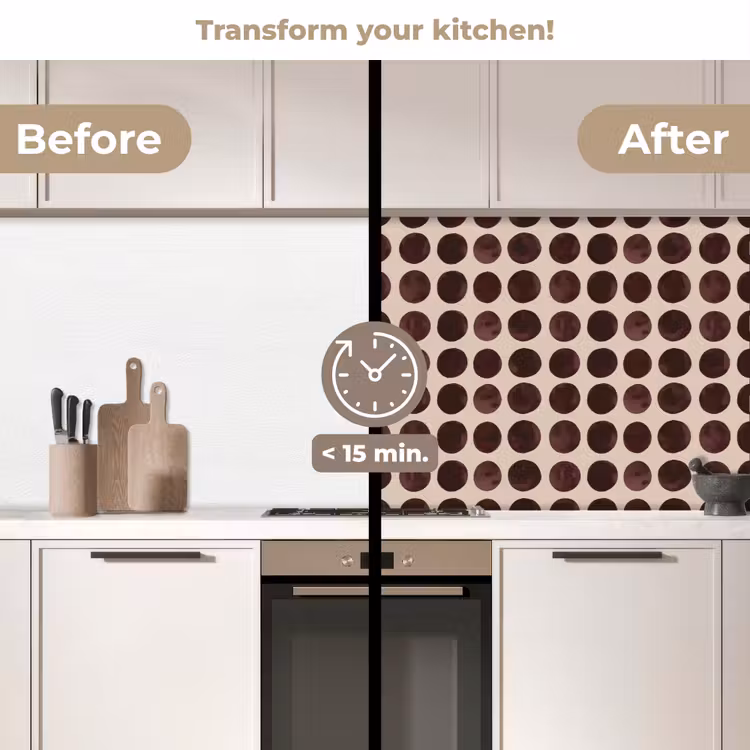 Kitchen splashback - Polka dots - Pattern - Brown — 3