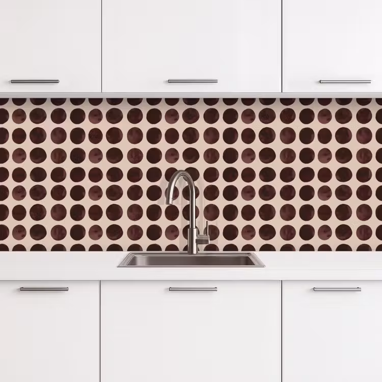 Kitchen splashback - Polka dots - Pattern - Brown — 4