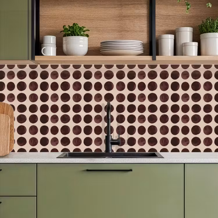 Kitchen splashback - Polka dots - Pattern - Brown — 8