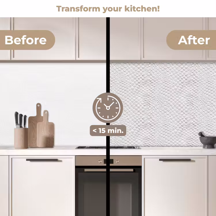 Kitchen splashback - Snake - Pattern - White — 3