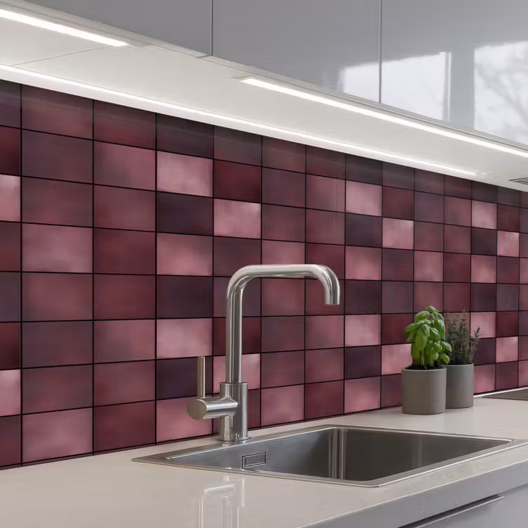 Kitchen splashback - Square - Tile - Pattern - Purple — 2