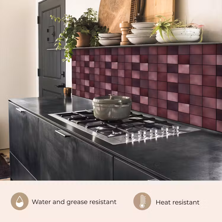 Kitchen splashback - Square - Tile - Pattern - Purple — 5