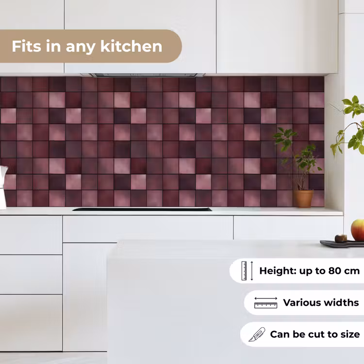 Kitchen splashback - Square - Tile - Pattern - Purple — 7