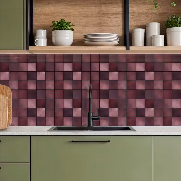 Kitchen splashback - Square - Tile - Pattern - Purple — 8