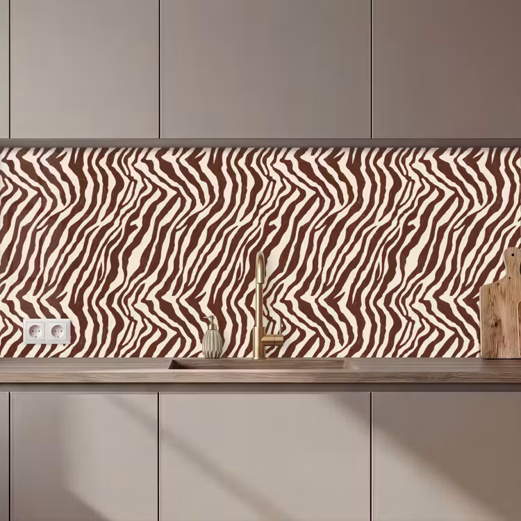 Kitchen splashback - Zebra - Pattern - Black - White — 1