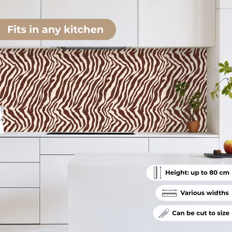 Kitchen splashback - Zebra - Pattern - Black - White — 7