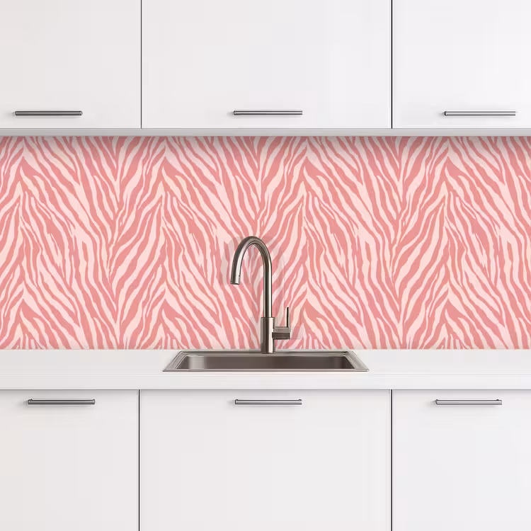 Kitchen splashback - Zebra - Print - Pink — 4