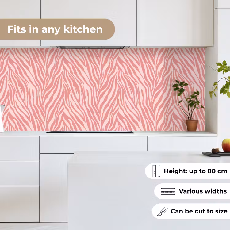 Kitchen splashback - Zebra - Print - Pink — 7
