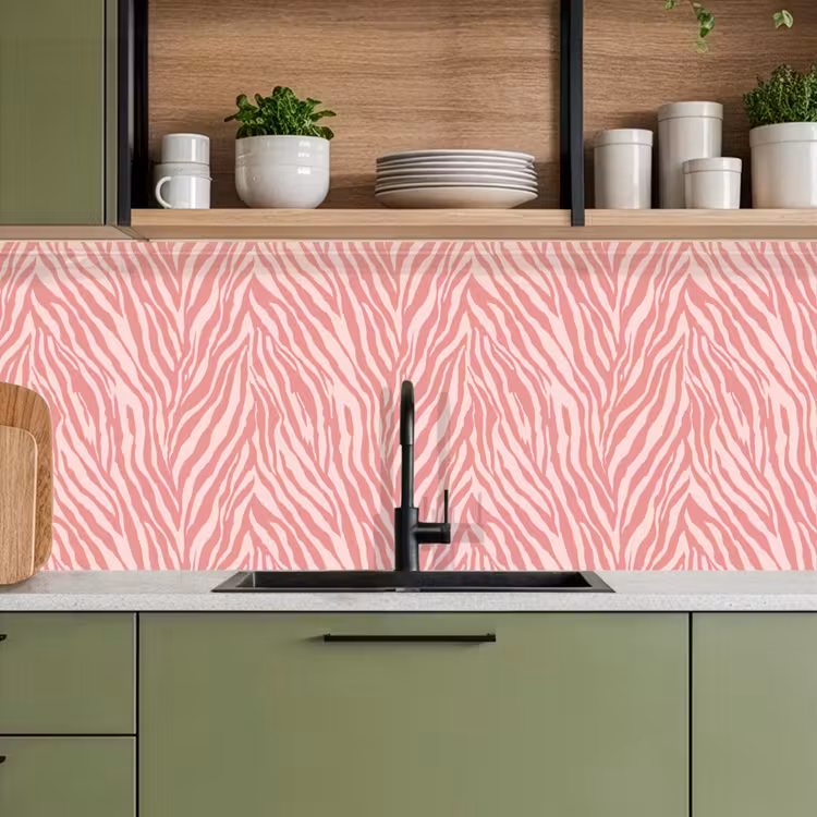 Kitchen splashback - Zebra - Print - Pink — 8