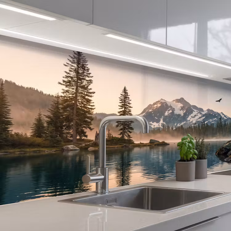 Kitchen splashback - Mountains - Water - Trees — 2