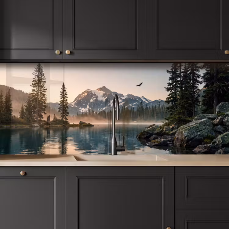 Kitchen splashback - Mountains - Water - Trees — 6