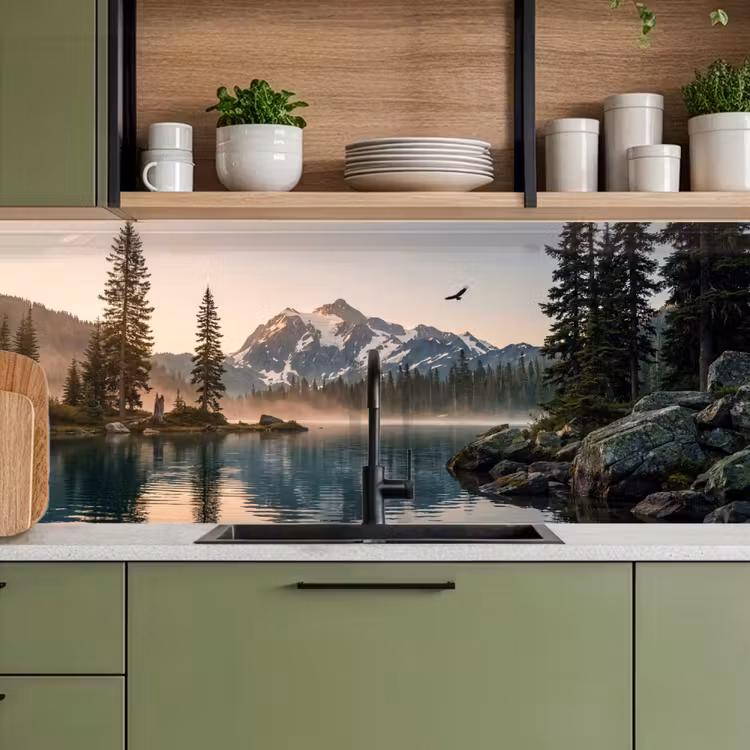 Kitchen splashback - Mountains - Water - Trees — 8