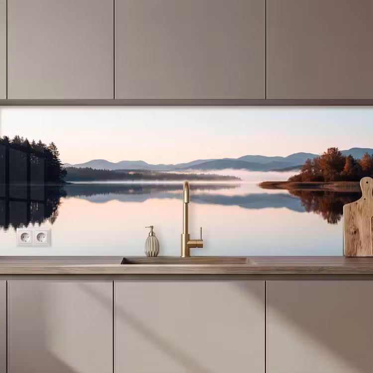 Kitchen splashback - Water - Trees - Fog layer — 1