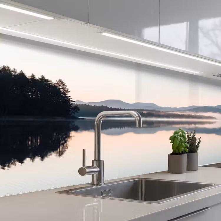 Kitchen splashback - Water - Trees - Fog layer — 2