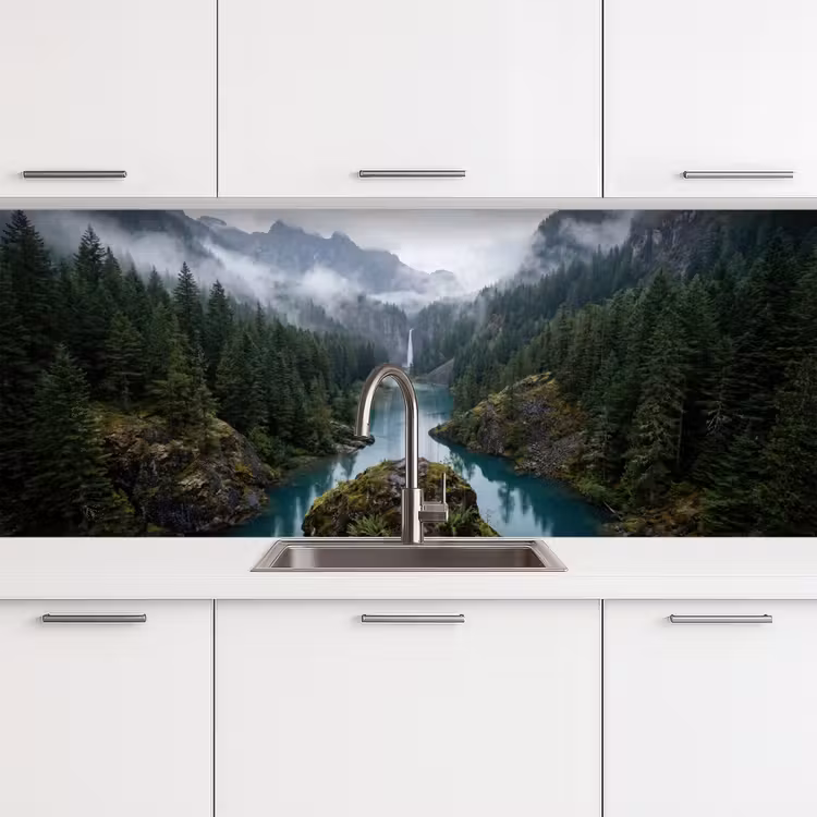 Kitchen splashback - Waterfall - Trees - Mountains — 4