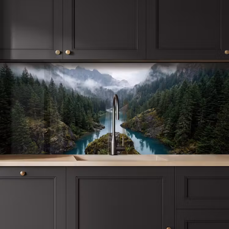 Kitchen splashback - Waterfall - Trees - Mountains — 6