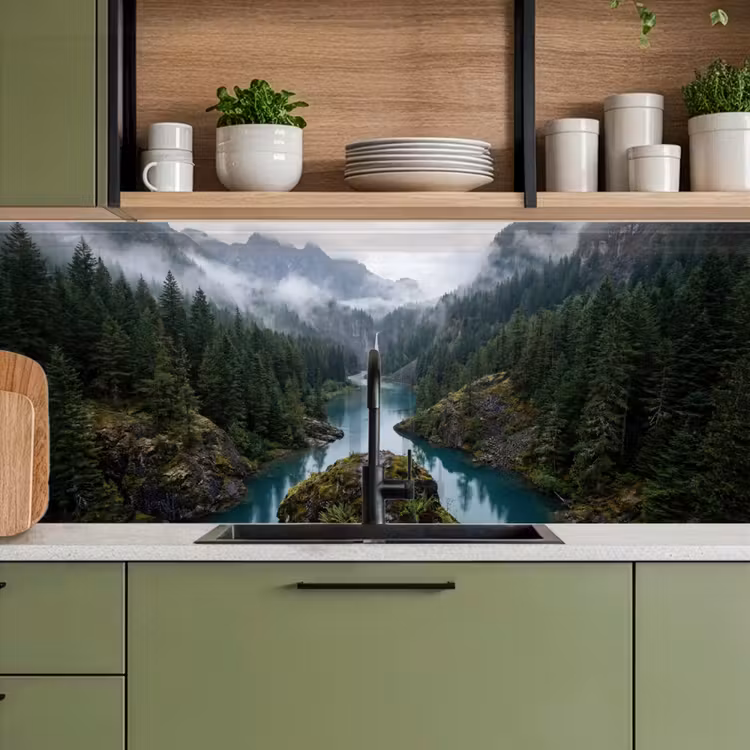 Kitchen splashback - Waterfall - Trees - Mountains — 8