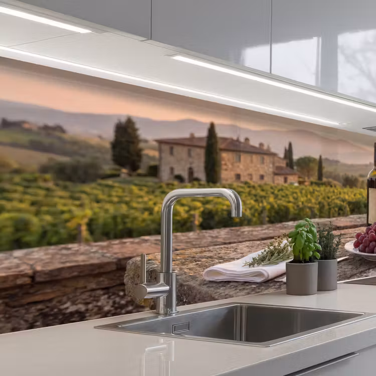 Kitchen splashback - Wine - Glasses - Grapes - Vineyard — 2