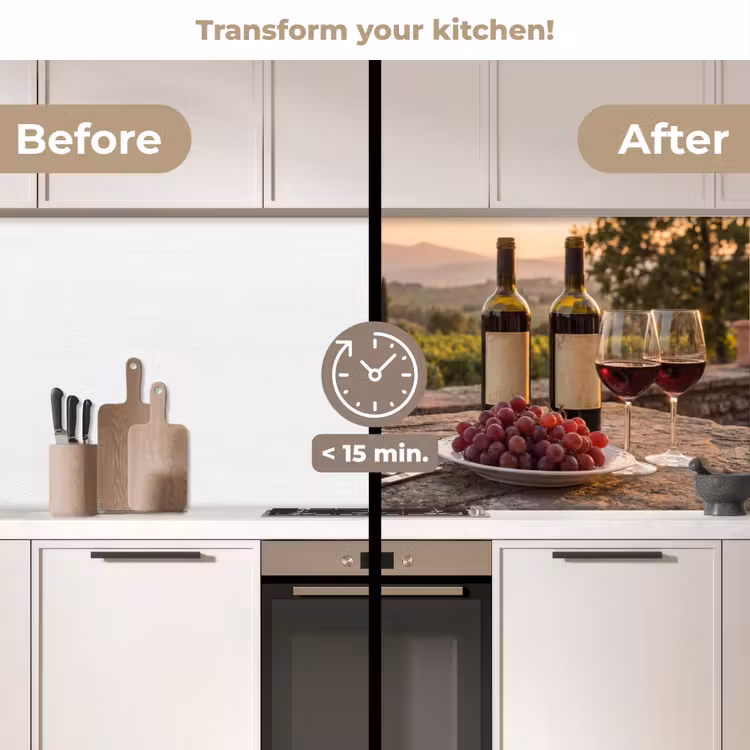 Kitchen splashback - Wine - Glasses - Grapes - Vineyard — 3
