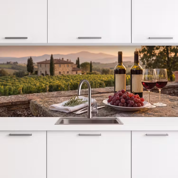Kitchen splashback - Wine - Glasses - Grapes - Vineyard — 4