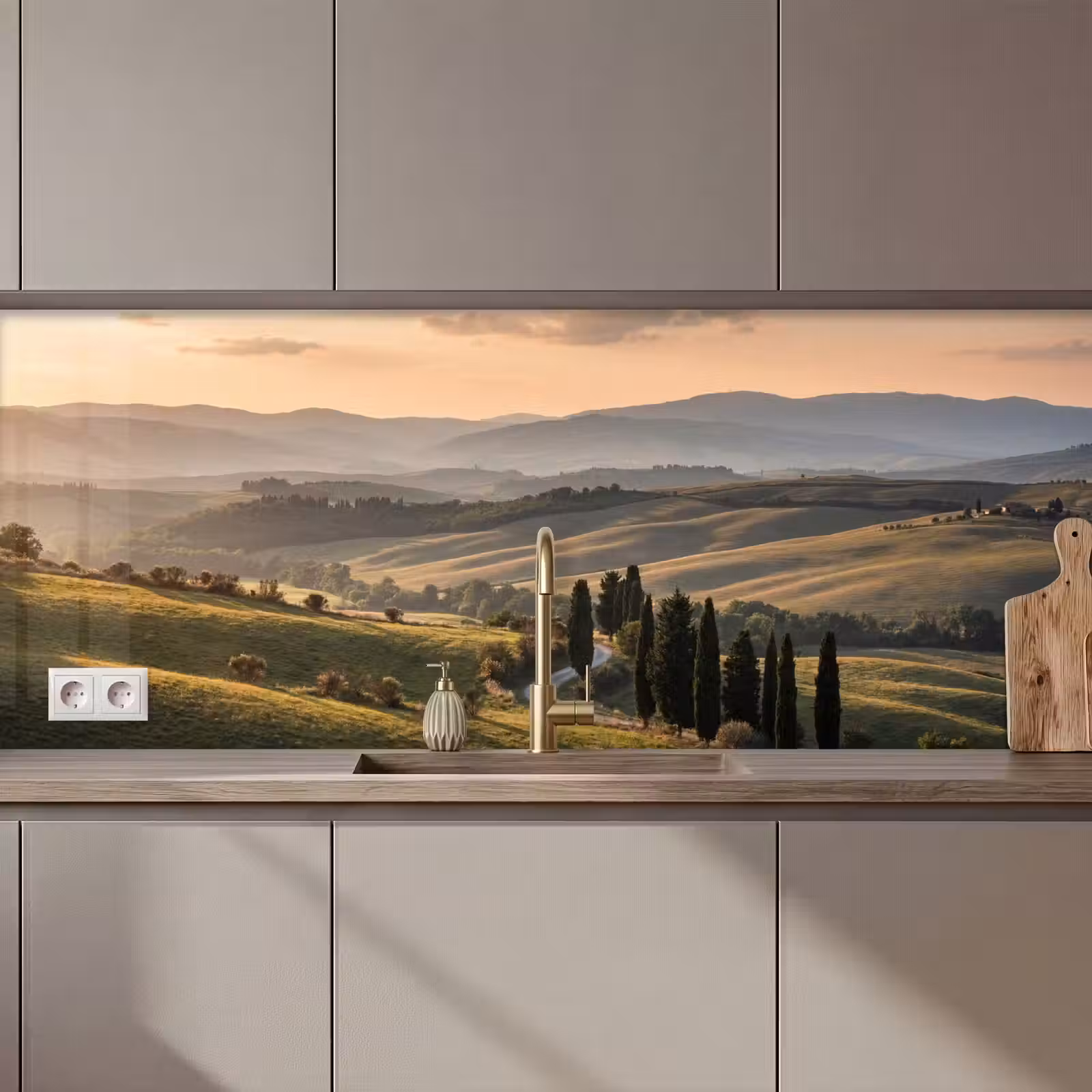 Kitchen splashback - Tuscan - Landscape - Hills — 1