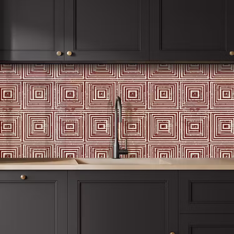 Kitchen splashback - Geometric - Pattern - Red — 6