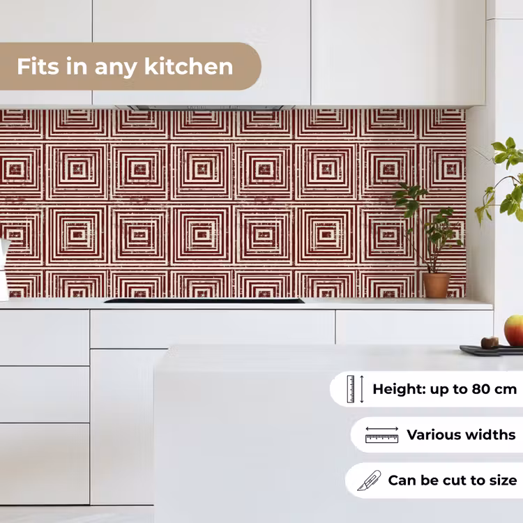 Kitchen splashback - Geometric - Pattern - Red — 7