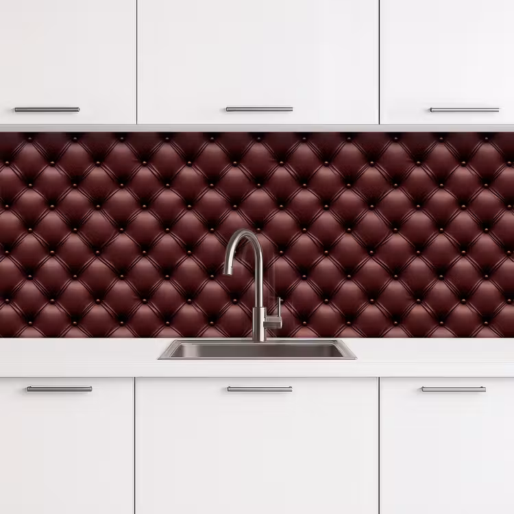 Kitchen splashback - Leather - Pattern - Bordeaux — 4