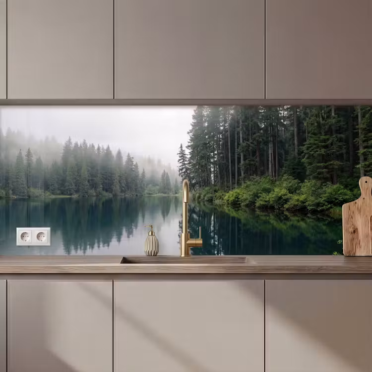 Kitchen splashback - Mountains - Lake - Forest — 1