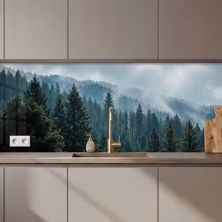Kitchen splashback - Naaldwoud - Bergen - Mist — 1