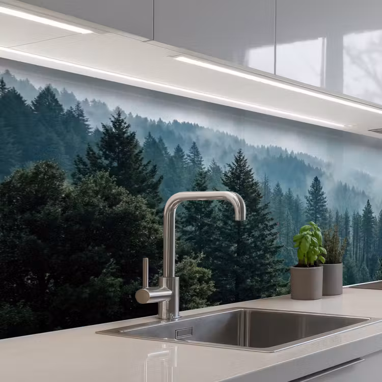 Kitchen splashback - Naaldwoud - Bergen - Mist — 2