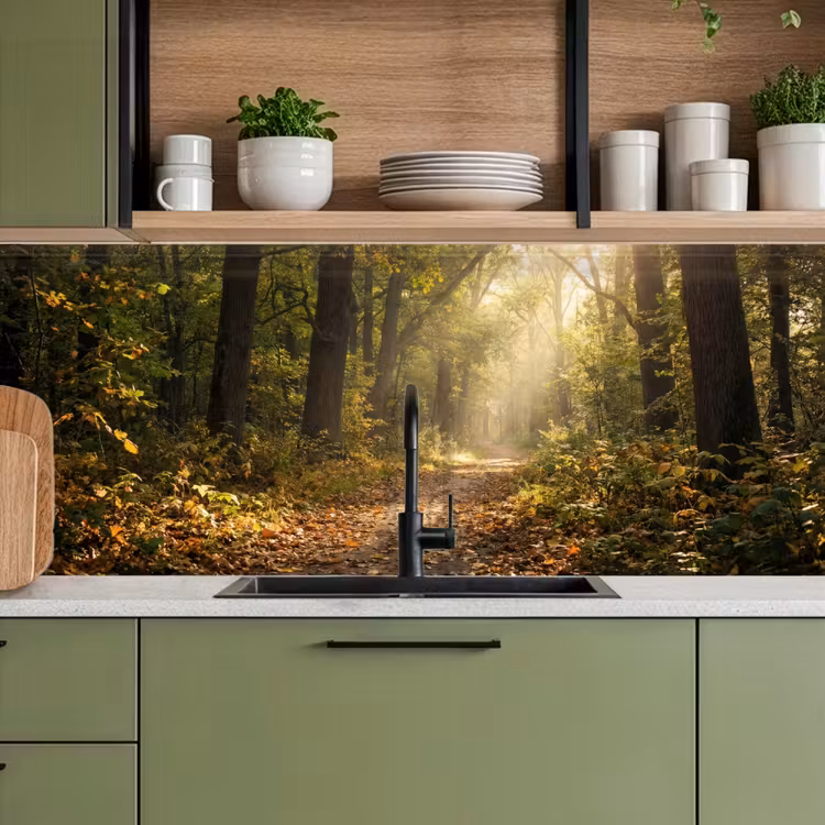 Kitchen splashback - Sunlight - Forest path - Trees — 8