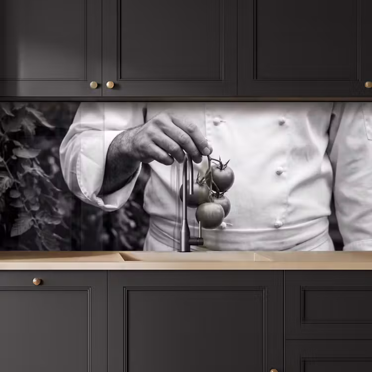 Kitchen splashback - Tomatoes - Chef - Black - White — 6