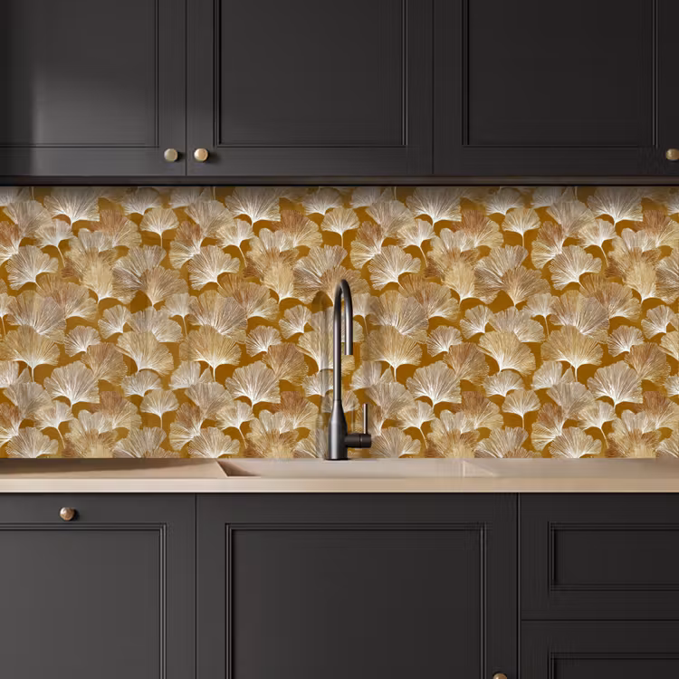 Kitchen splashback - Ginkgo - Leaves - Gold — 6