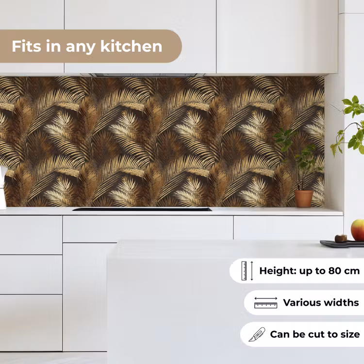 Kitchen splashback - Tropical - Leaves - Gold — 7