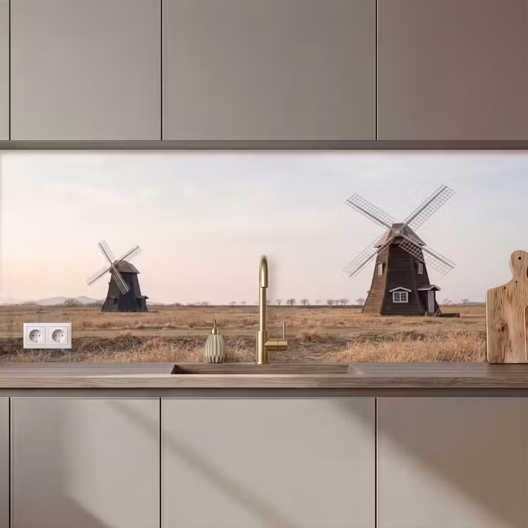 Kitchen splashback - Windmills - Landscape - Field — 1