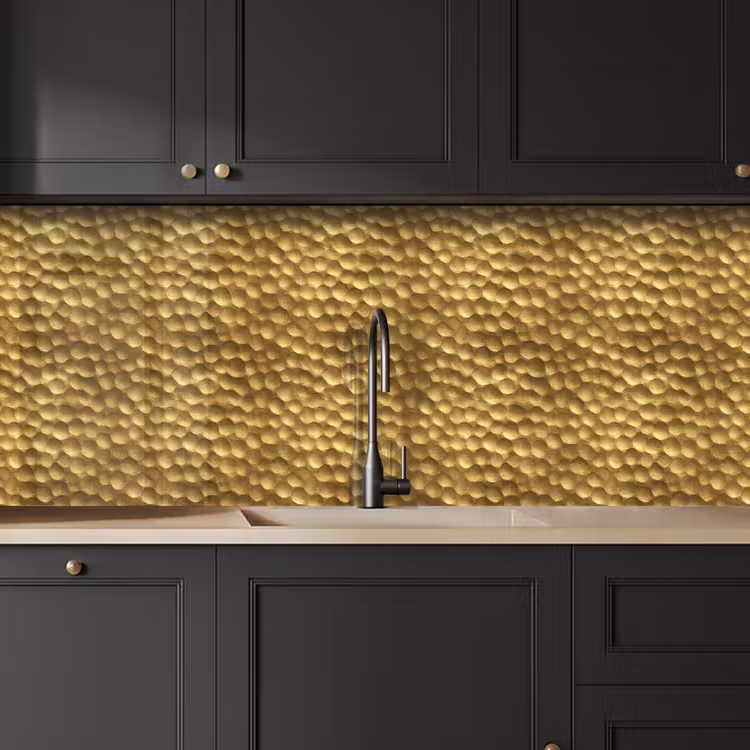 Kitchen splashback - Metal - Dynamic - Gold — 6