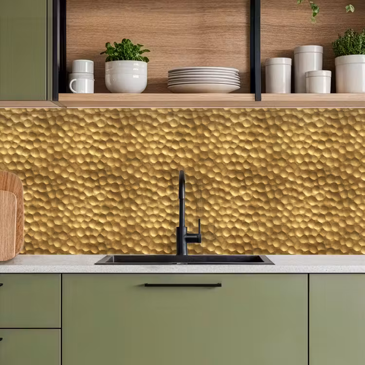 Kitchen splashback - Metal - Dynamic - Gold — 8