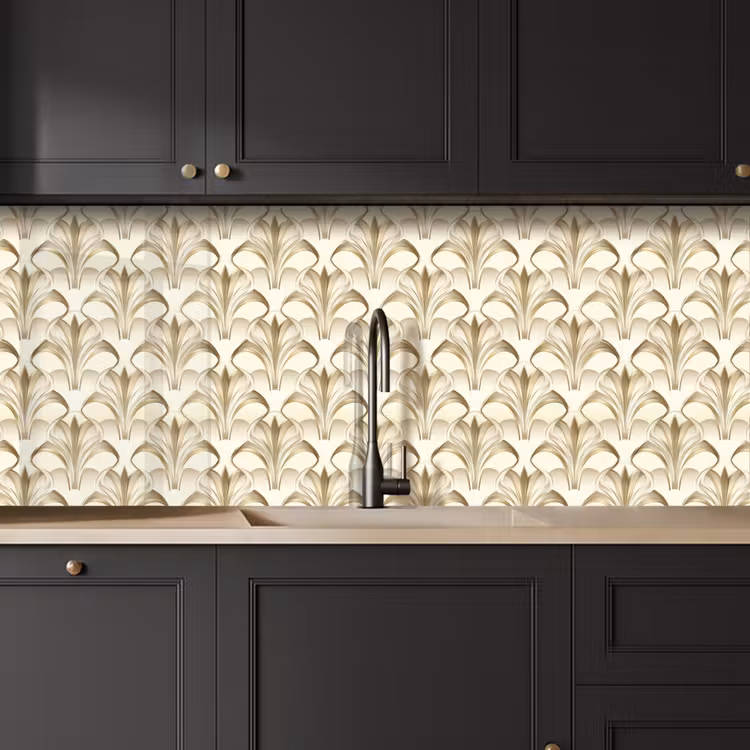 Kitchen splashback - Ornament - Baroque - Gold — 6