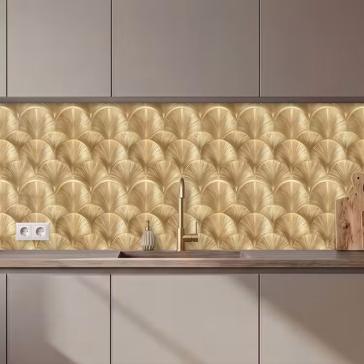 Kitchen splashback - Pattern - Fan - Gold — 1
