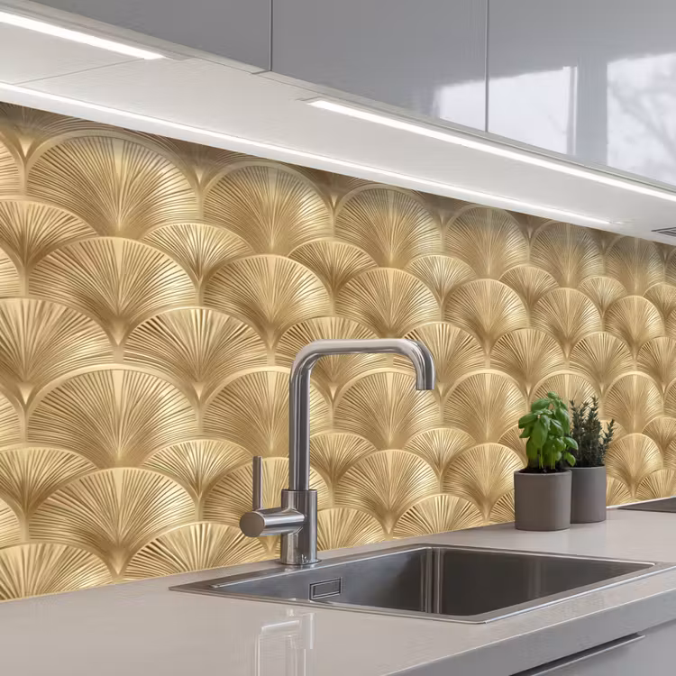 Kitchen splashback - Pattern - Fan - Gold — 2