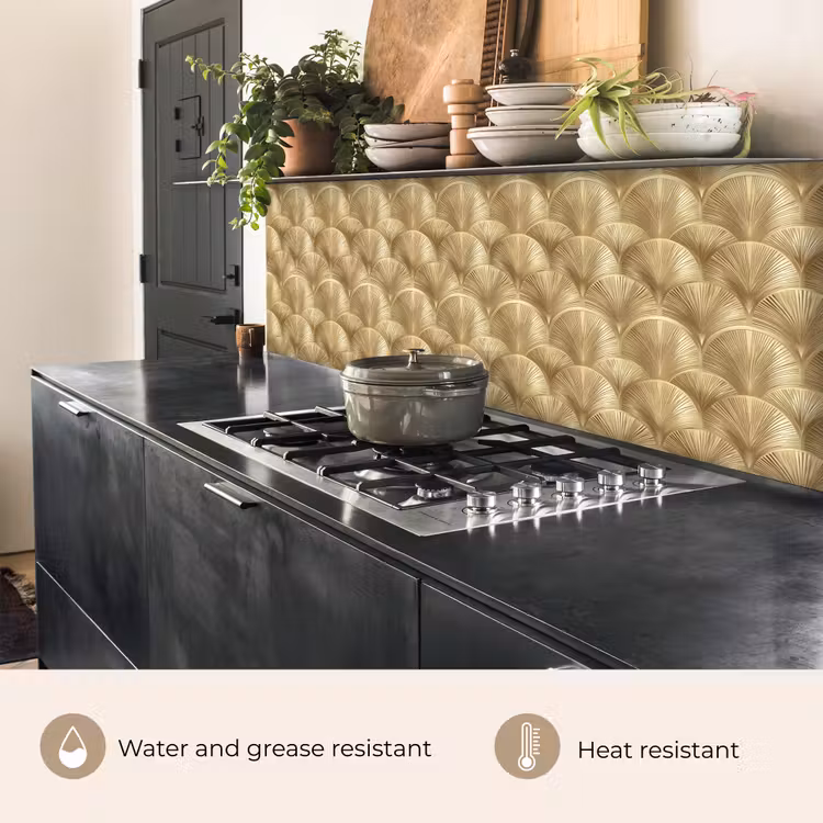 Kitchen splashback - Pattern - Fan - Gold — 5
