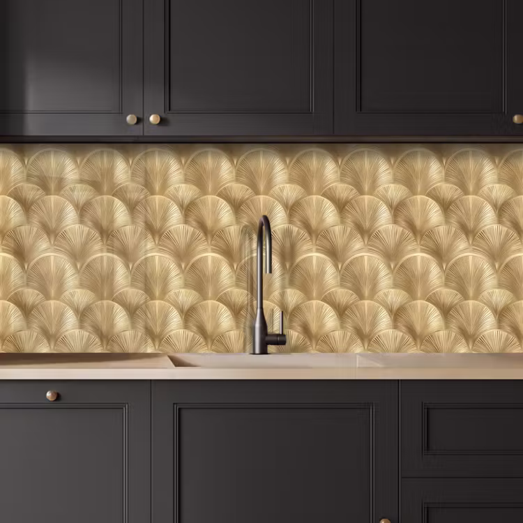Kitchen splashback - Pattern - Fan - Gold — 6
