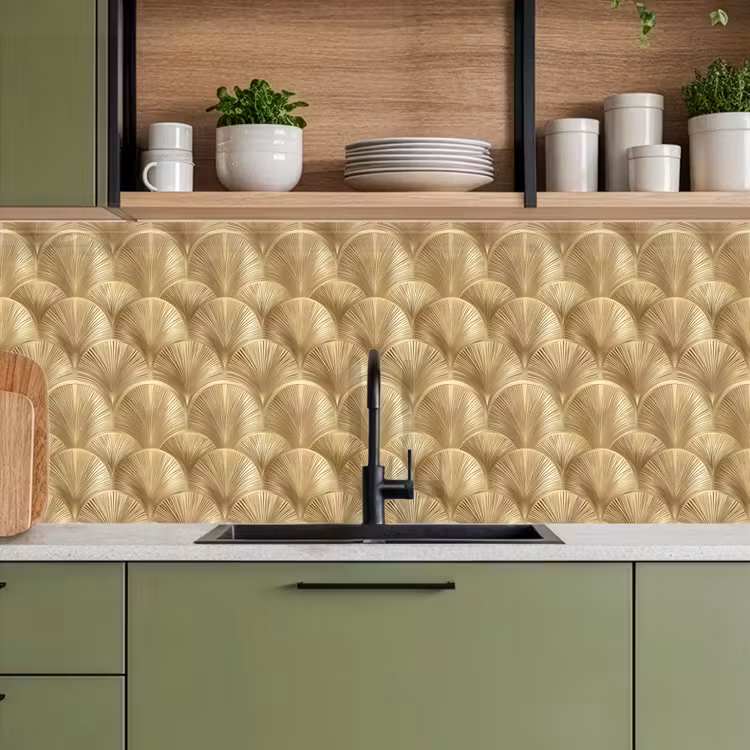 Kitchen splashback - Pattern - Fan - Gold — 8