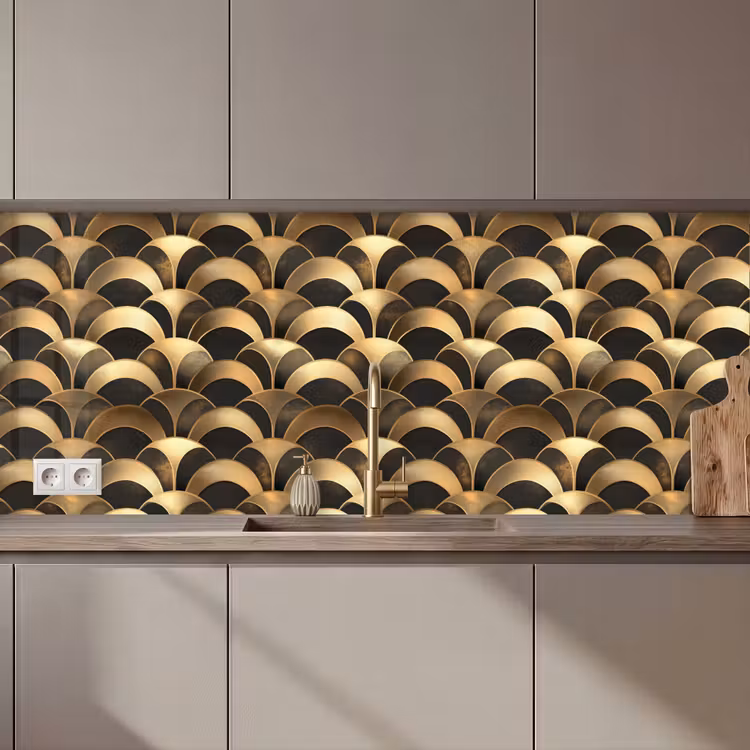 Kitchen splashback - Scales - Texture - Gold — 1